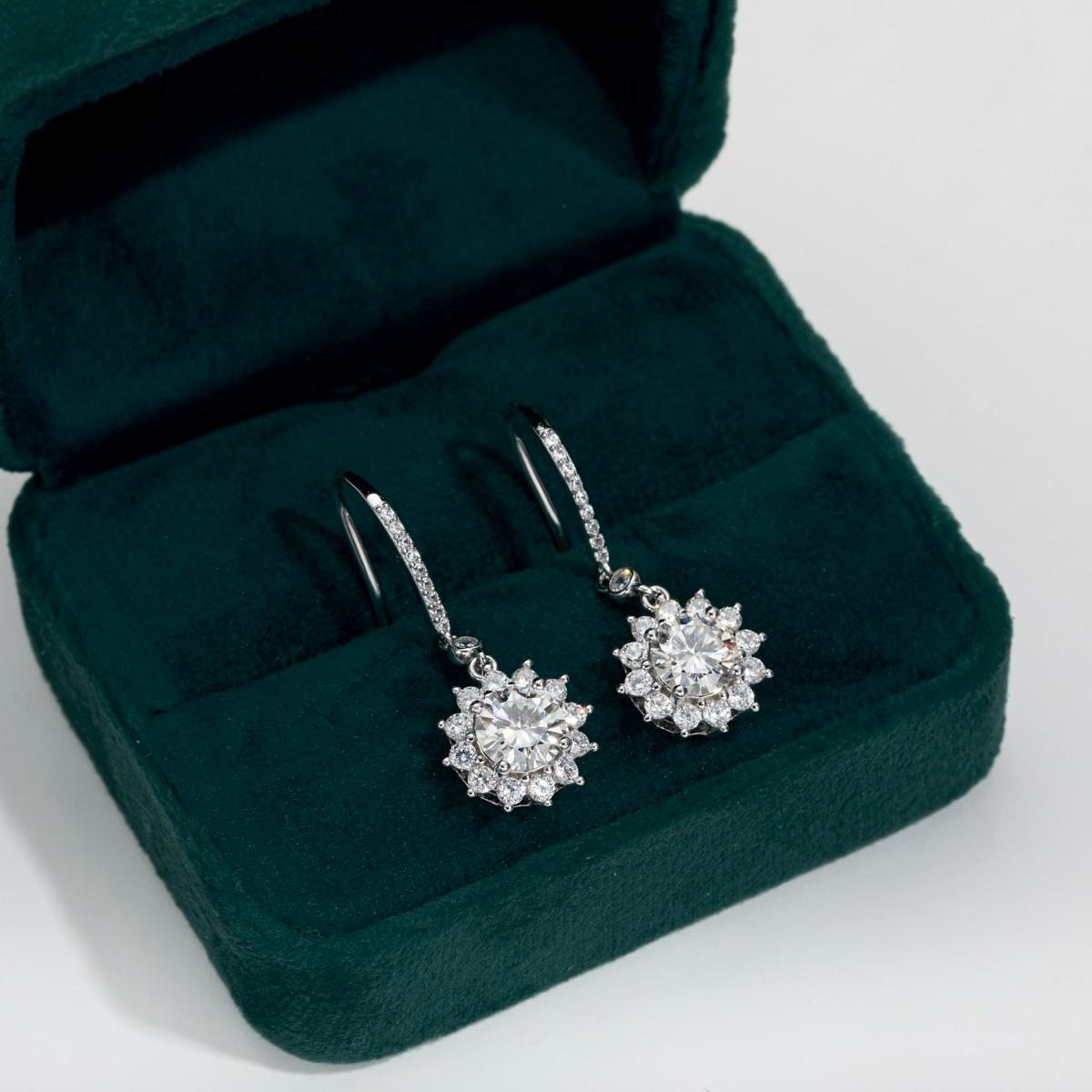 The Rosalie - Floral Moissanite Drop Earrings