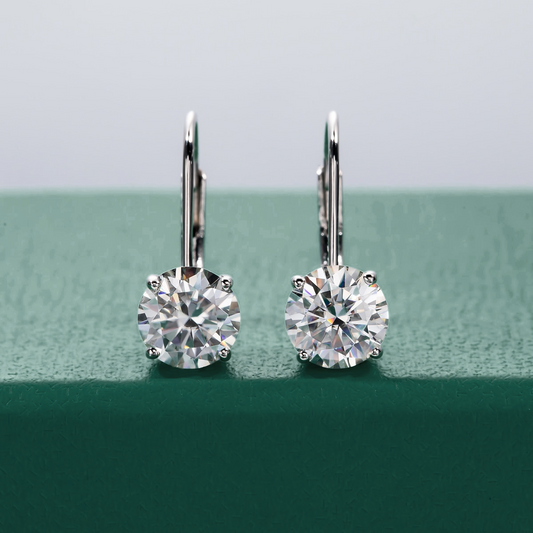 The Annie - Round Brilliant Cut Moissanite Earrings