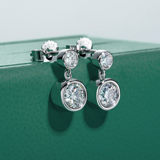 The Light - Round Brilliant Cut Moissanite Earrings