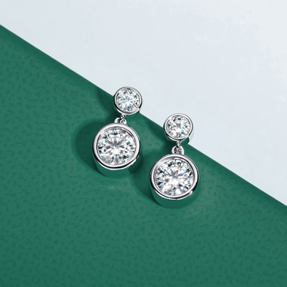 The Light - Round Brilliant Cut Moissanite Earrings