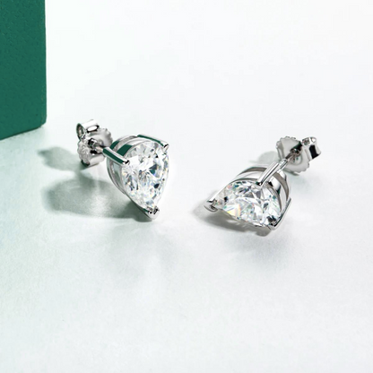 The Melanie - Pear Cut Moissanite Earrings with 10k Gold Posts