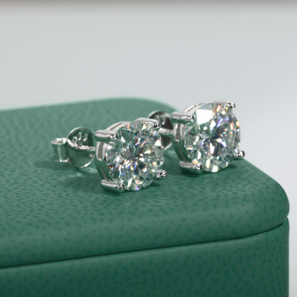 The Josephine - Solitaire 4-Prong Moissanite Earrings