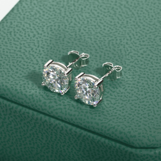 The Josephine - Solitaire 4-Prong Moissanite Earrings