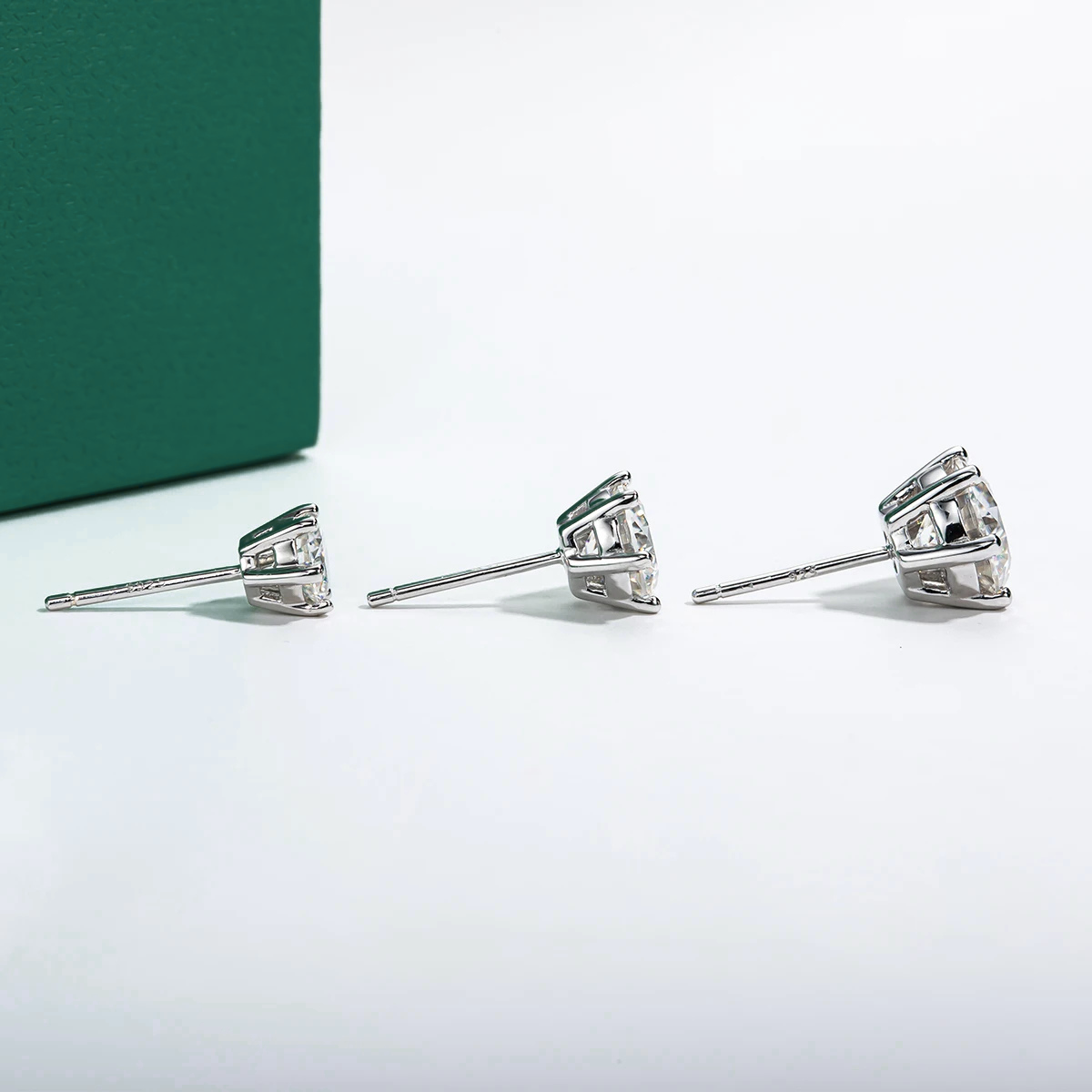 The Mary - Solitaire 6-Prong Moissanite Earrings