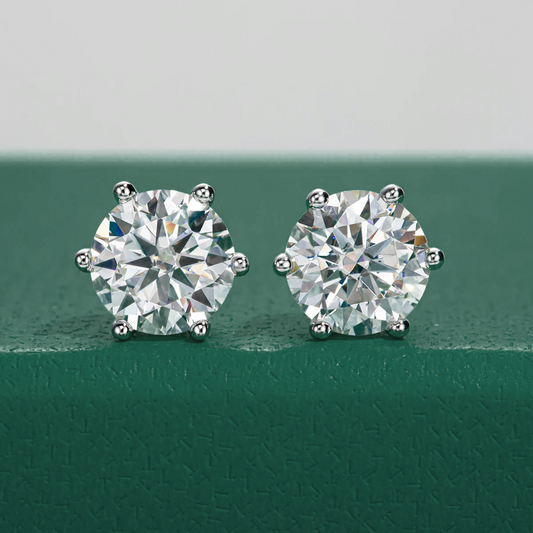 The Mary - Solitaire 6-Prong Moissanite Earrings