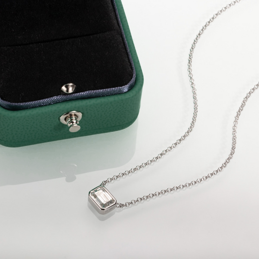 The Lauren - Emerald Cut Moissanite Necklace