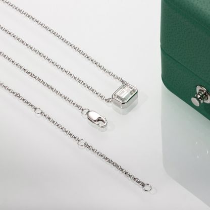 The Lauren - Emerald Cut Moissanite Necklace