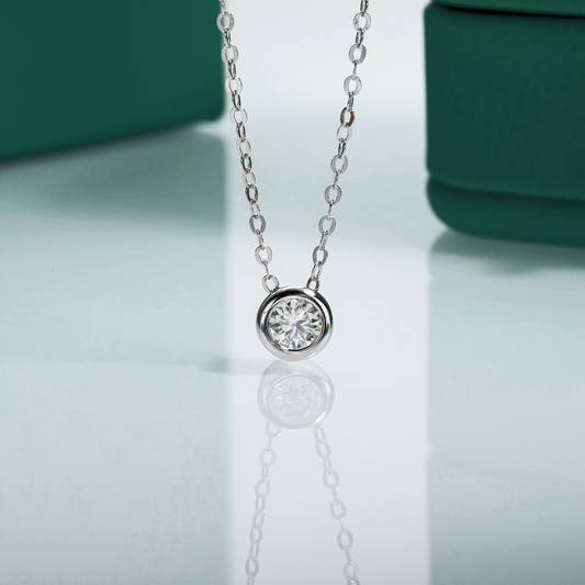 The Luci - Round Brilliant Cut Moissanite Necklace