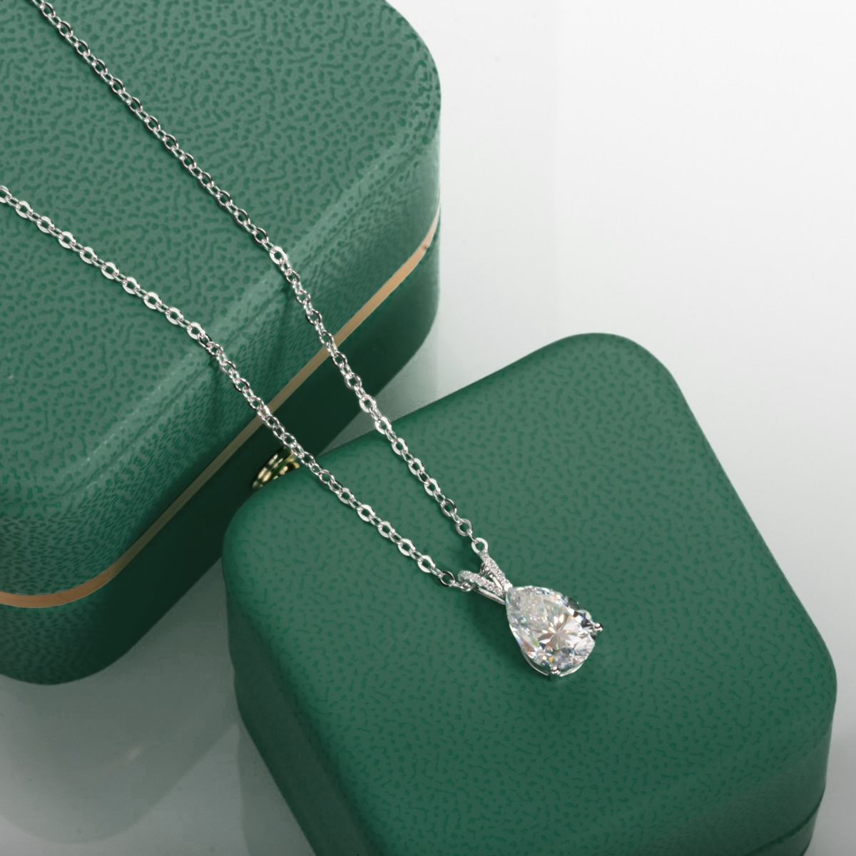 The Becca - Pear Cut Moissanite Necklace