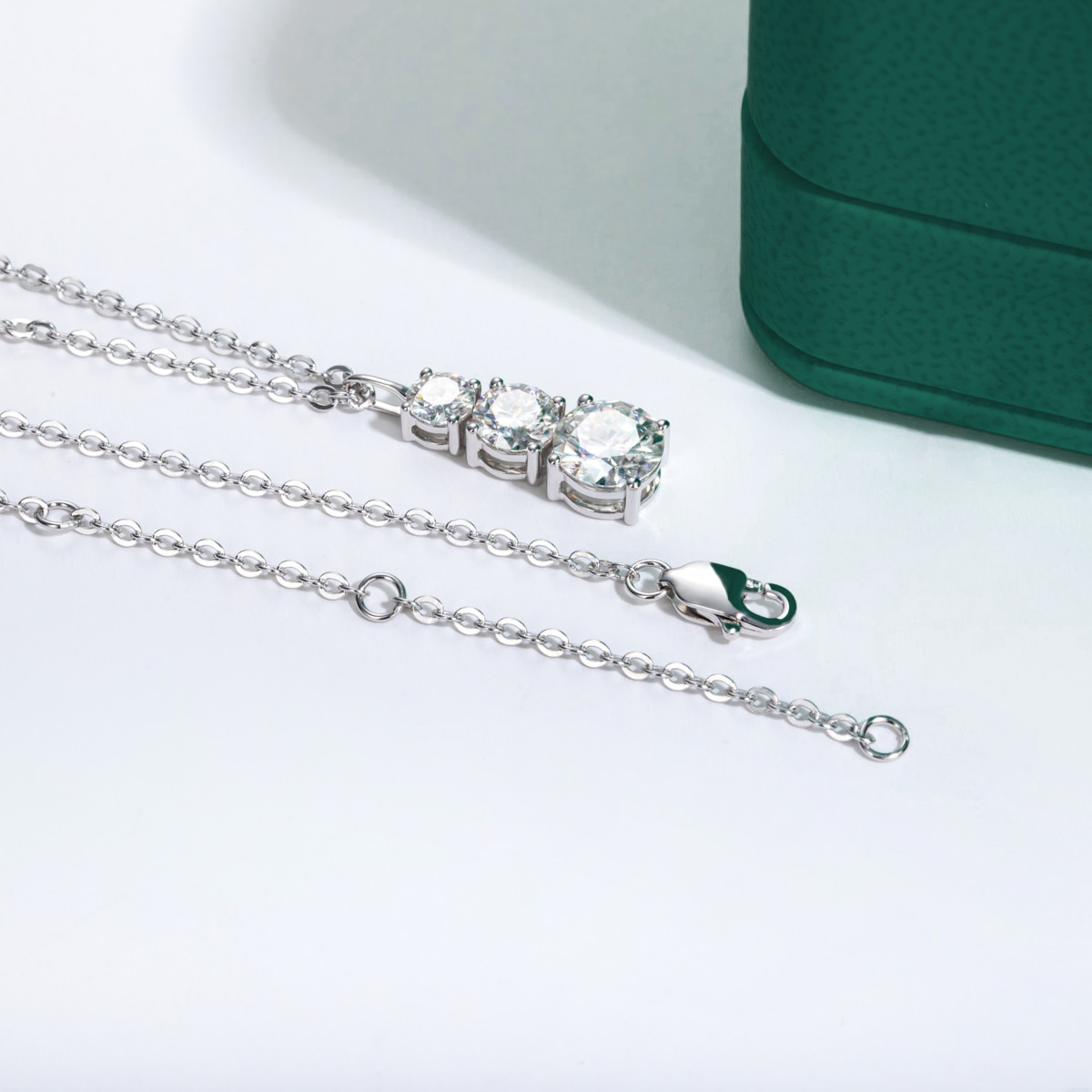 The Mystique - Three-Stone Moissanite Necklace