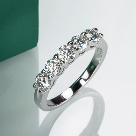 The Olivia - Moissanite Half Eternity Ring