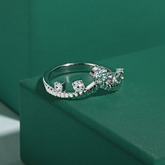 The Queen - Moissanite Half Eternity Ring