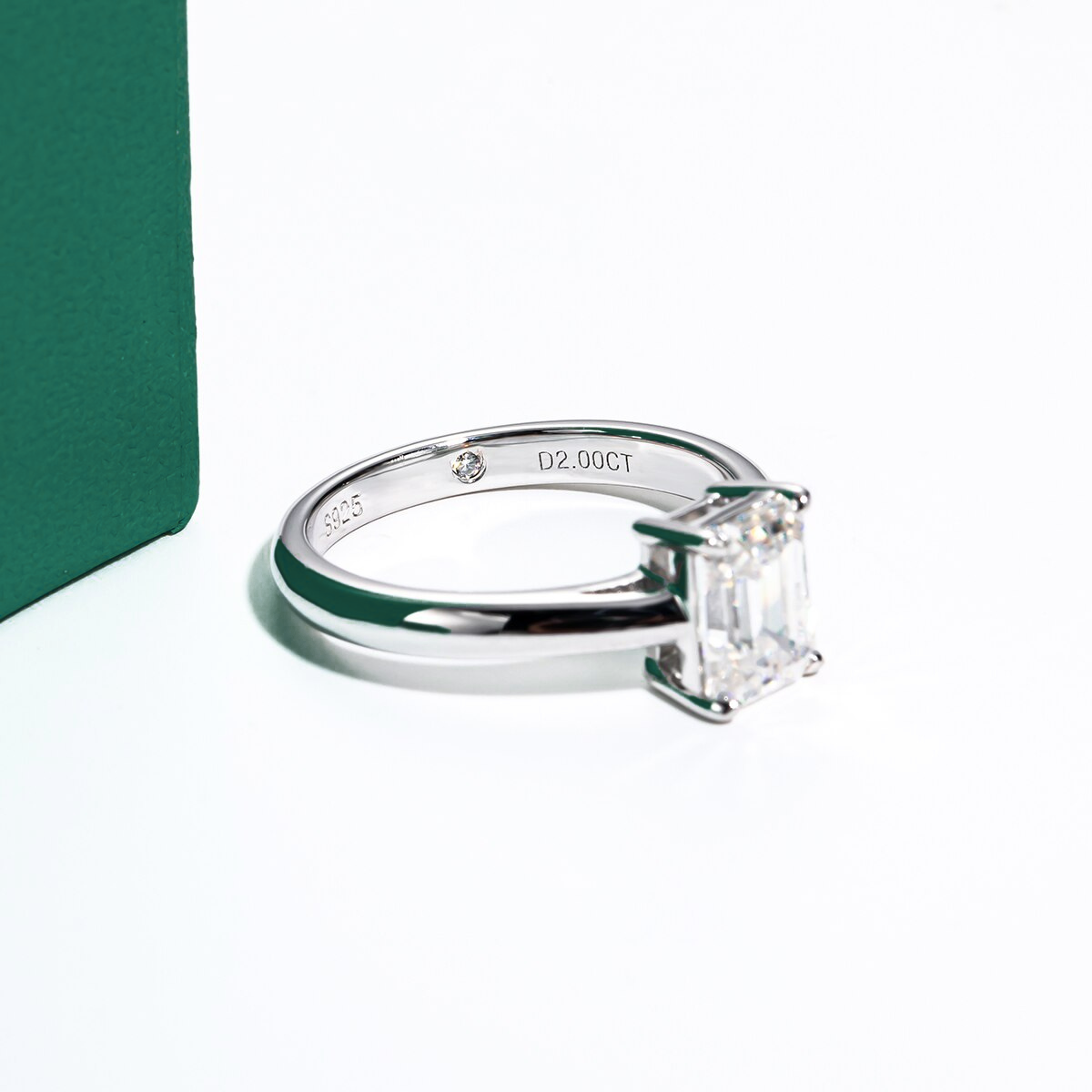 The Esme - Emerald Cut Moissanite Solitaire Ring