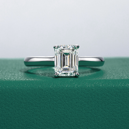 The Esme - Emerald Cut Moissanite Solitaire Ring