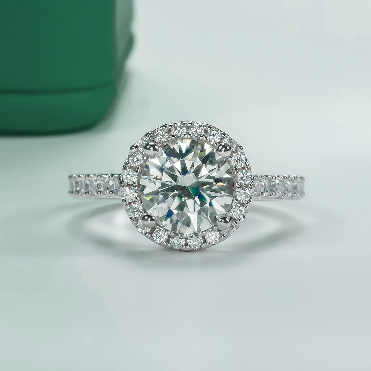 The Beatrix –  Round Brilliant Cut Moissanite Halo Ring