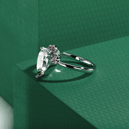 The Violetta - Pear Cut Moissanite Ring