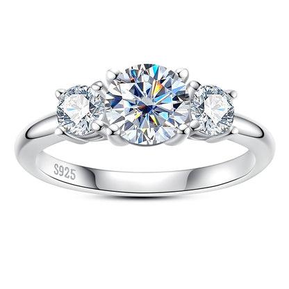 The Mirage - Round Brilliant Three-Stone Moissanite Ring