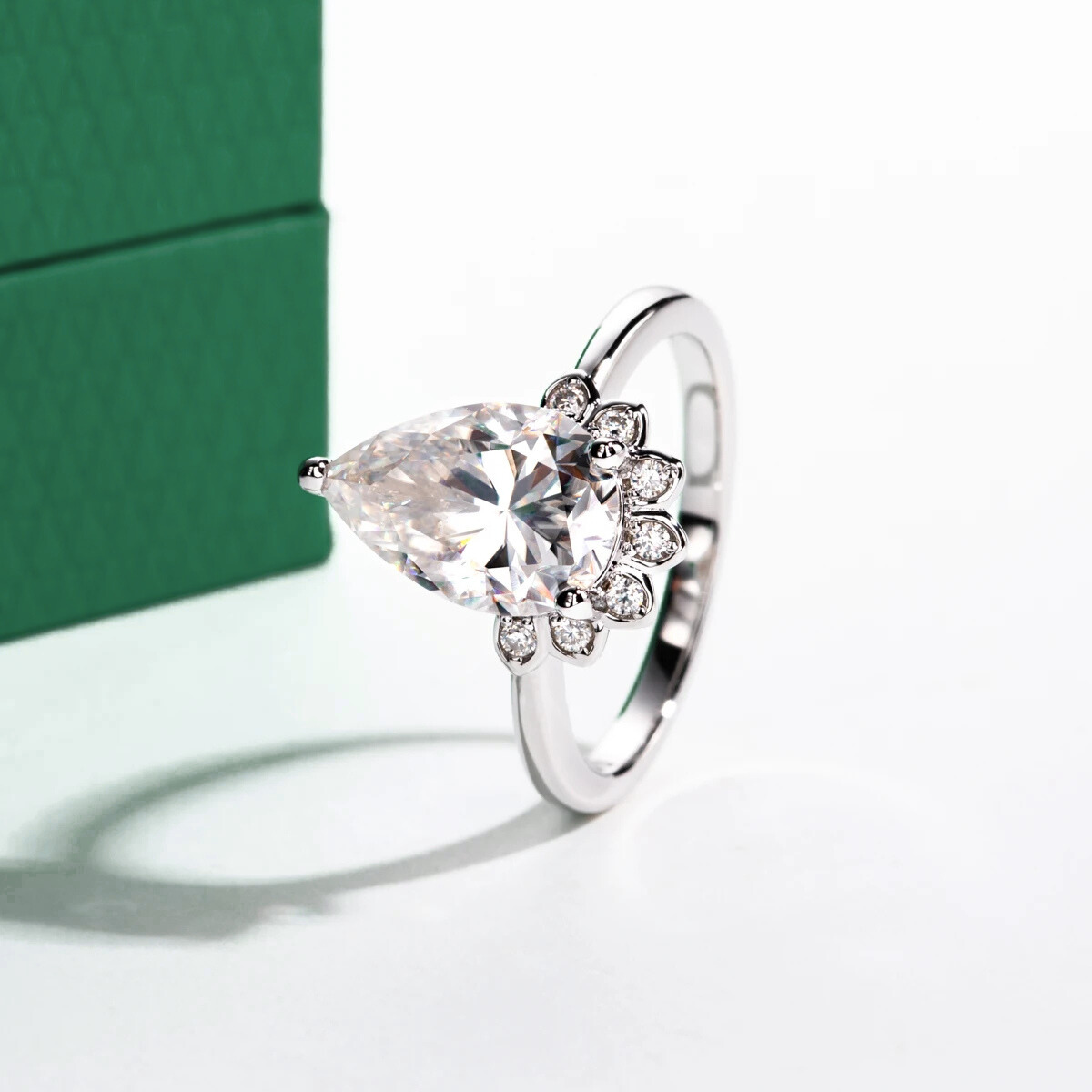 The Violetta - Pear Cut Moissanite Ring