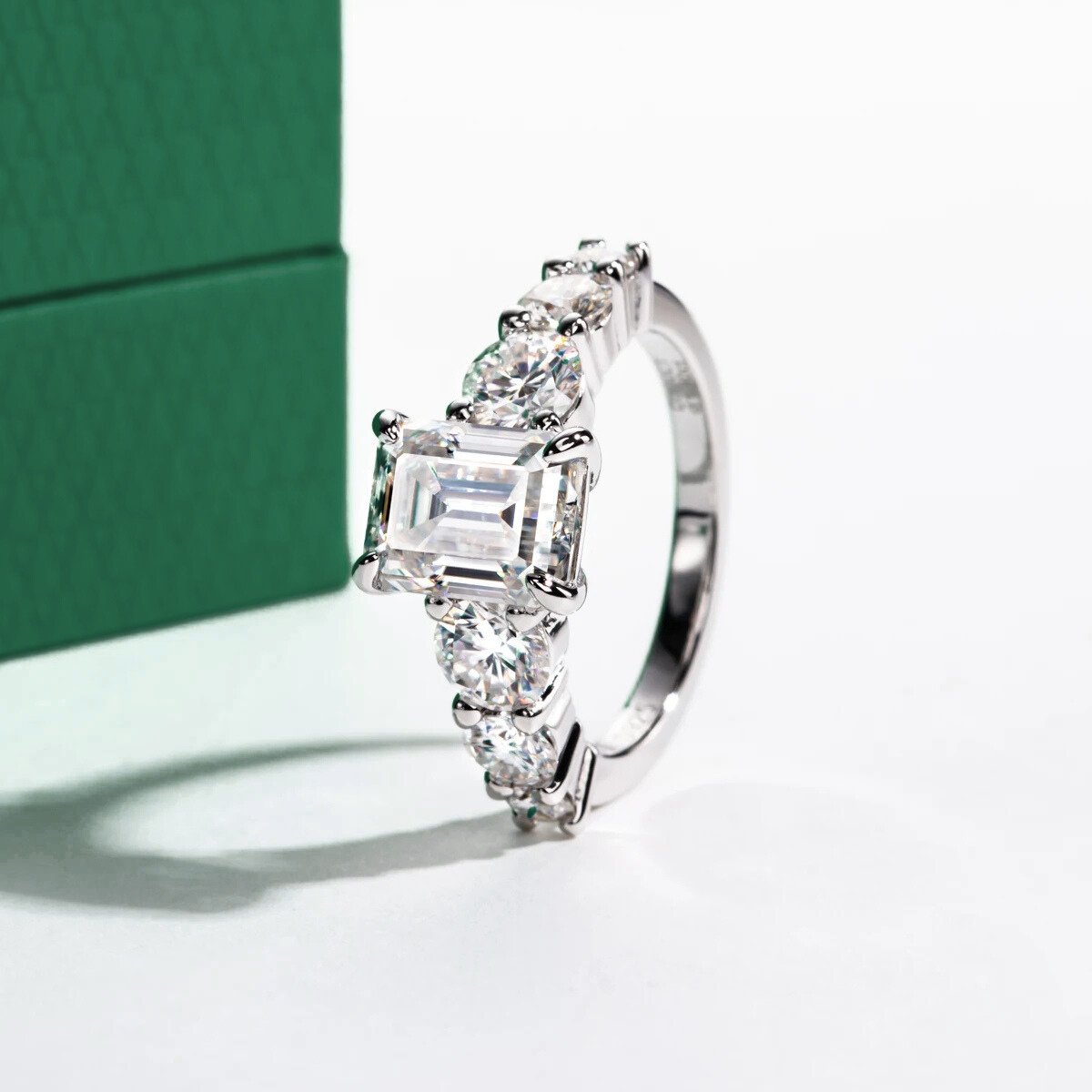 The Vienna - Emerald Cut Moissanite Ring