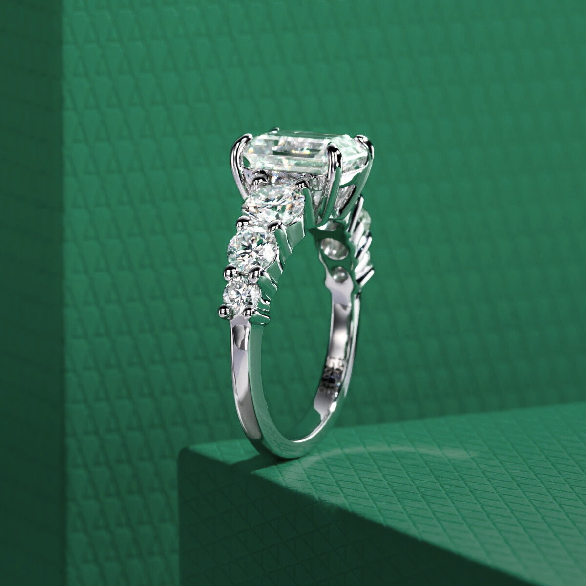 The Vienna - Emerald Cut Moissanite Ring