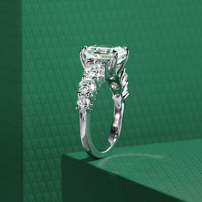The Vienna - Emerald Cut Moissanite Ring
