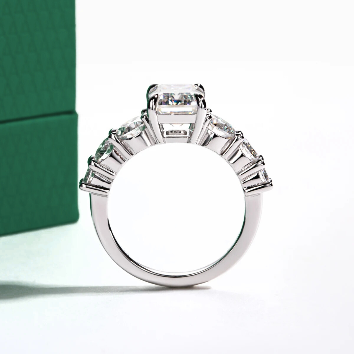 The Vienna - Emerald Cut Moissanite Ring