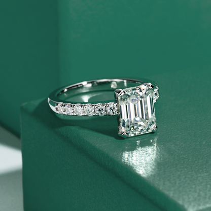 The Francis - Emerald Cut Moissanite Solitaire Ring