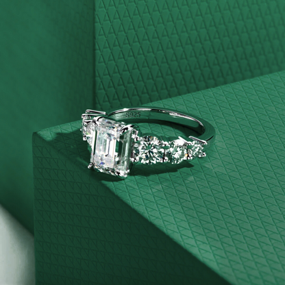 The Vienna - Emerald Cut Moissanite Ring