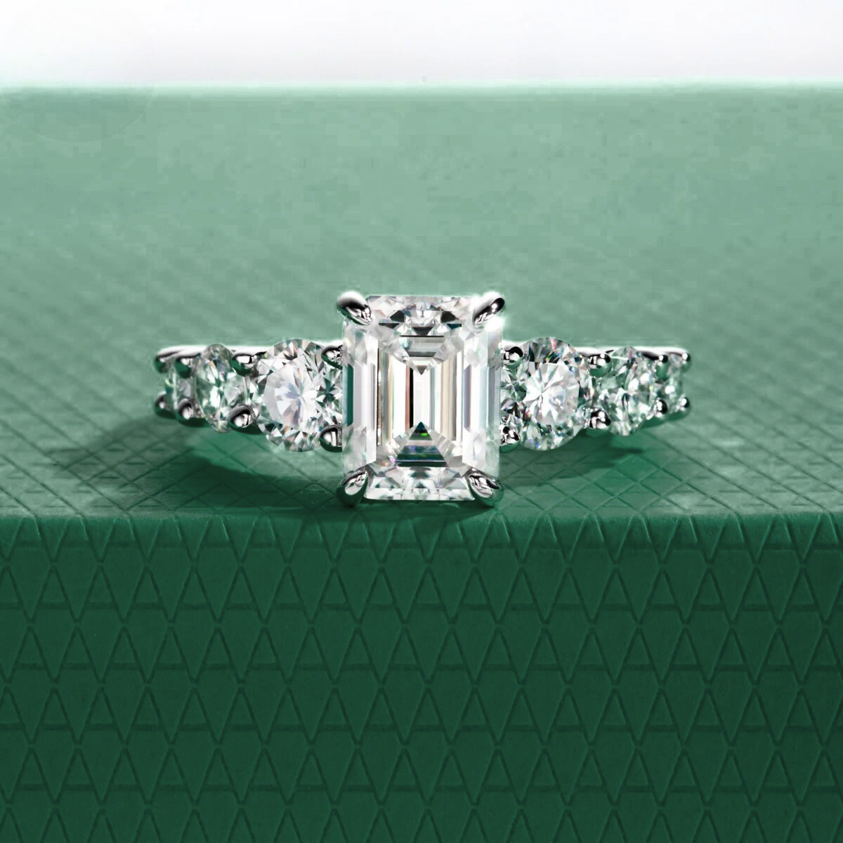 The Vienna - Emerald Cut Moissanite Ring