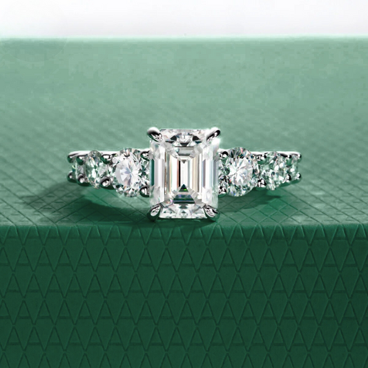 The Vienna - Emerald Cut Moissanite Ring
