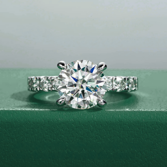 The Lumière - Round Brilliant Cut Moissanite Solitaire Ring