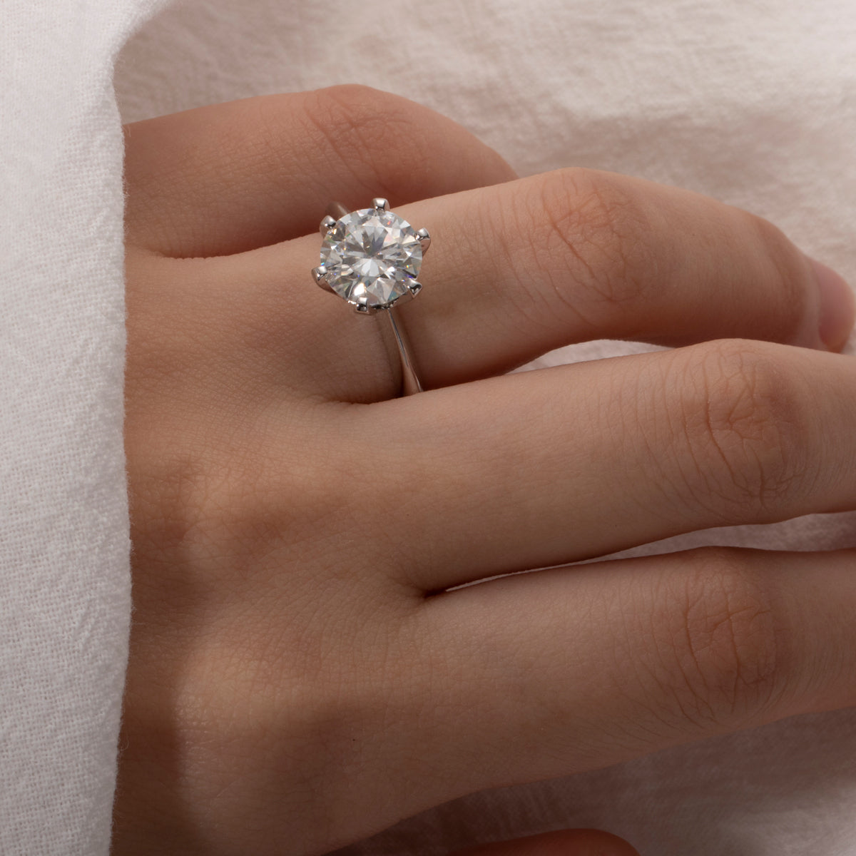 The Classic - Round Brilliant Cut Moissanite Solitaire Ring