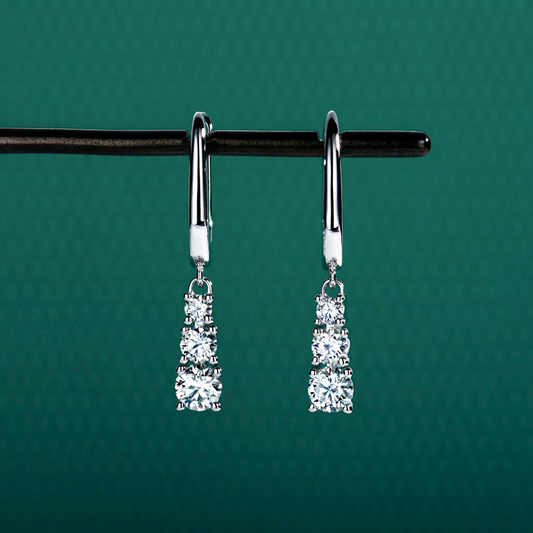 The Emilia - Moissanite Drop Hoop Earrings