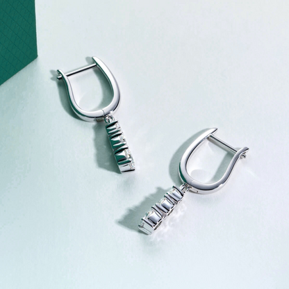 The Emilia - Moissanite Drop Hoop Earrings