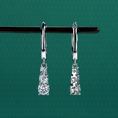 The Emilia - Moissanite Drop Hoop Earrings