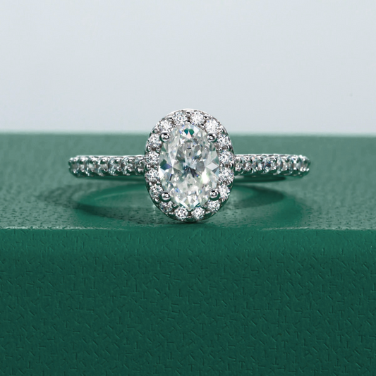 The Lily - Oval Cut Moissanite Halo Ring