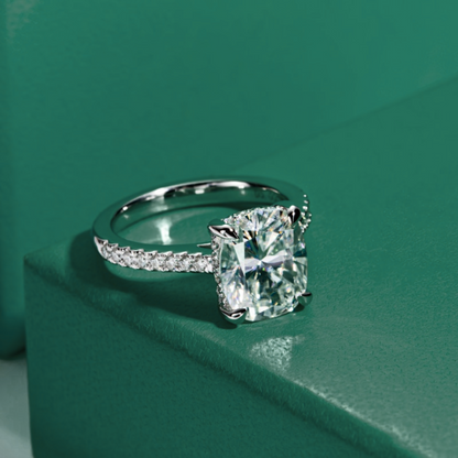 The Agnes - Cushion Cut Moissanite Solitaire Ring