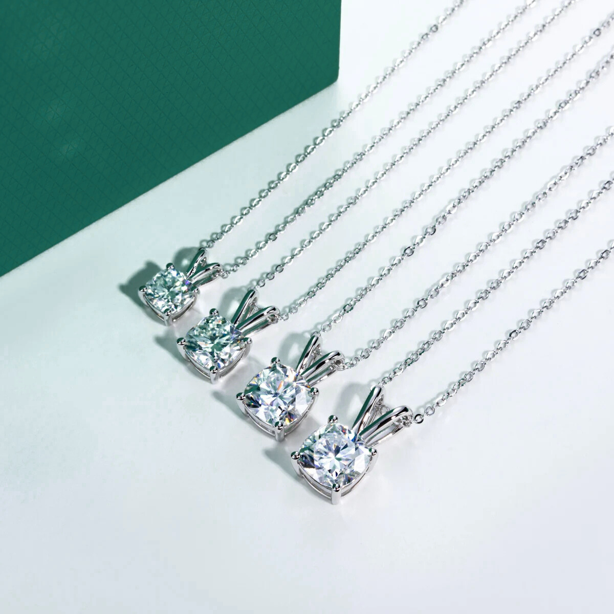 The Marcelline – Cushion Cut Moissanite Necklace