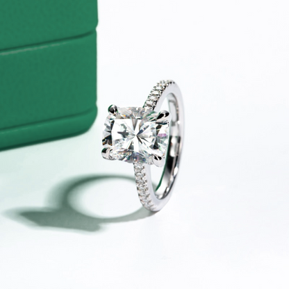 The Agnes - Cushion Cut Moissanite Solitaire Ring