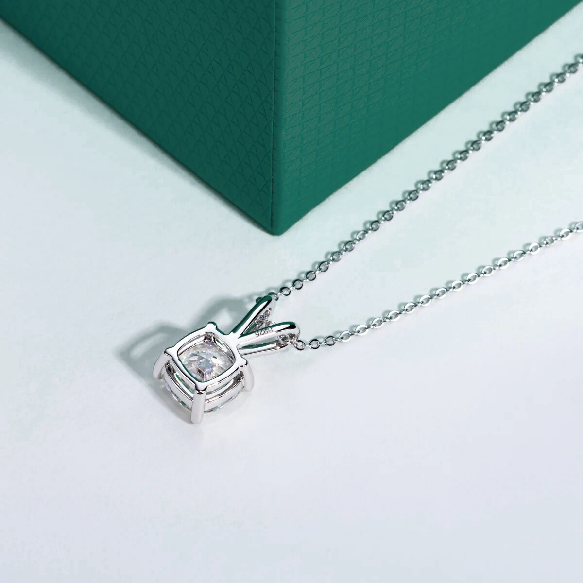 The Marcelline – Cushion Cut Moissanite Necklace