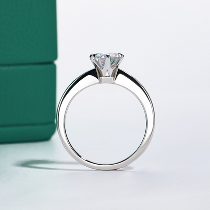 The Claire - Round Brilliant Cut Moissanite Solitaire Ring