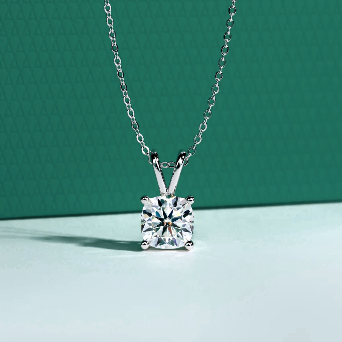 The Marcelline – Cushion Cut Moissanite Necklace