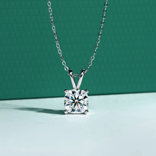 The Marcelline – Cushion Cut Moissanite Necklace