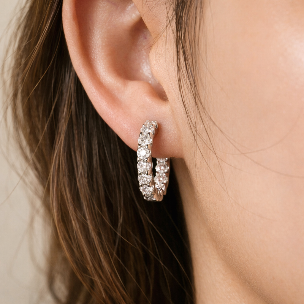 The Camilla – Moissanite Hoop Earrings