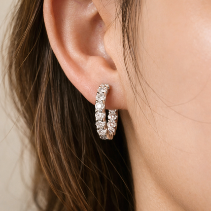 The Camilla – Moissanite Hoop Earrings