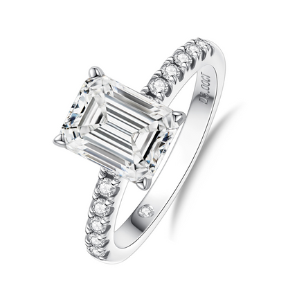 The Francis - Emerald Cut Moissanite Solitaire Ring