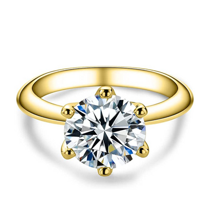 The Classic Gold - Round Brilliant Cut Moissanite Solitaire Ring