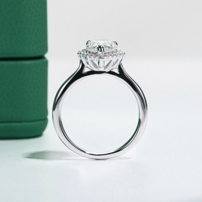 The Valeria - Pear Cut Moissanite Halo Ring