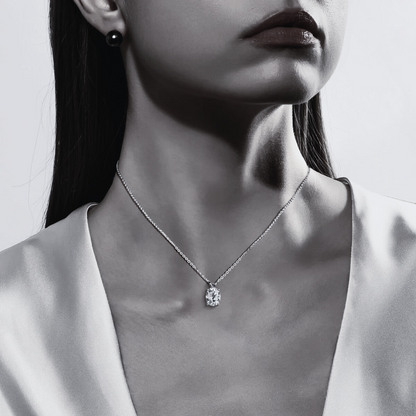 The Elara – Oval Cut Moissanite Necklace
