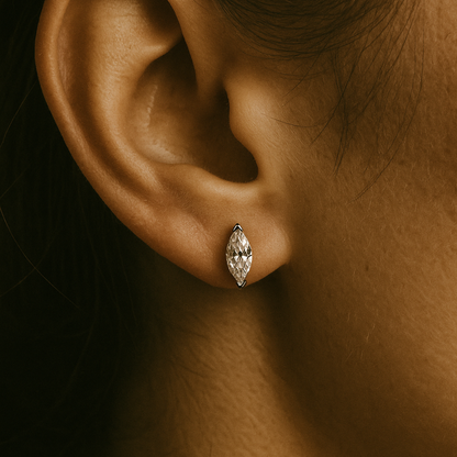 The Mireille - Marquise Cut Moissanite Earrings